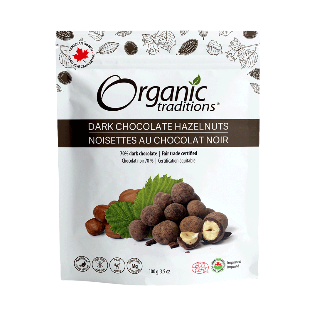 Organic Traditions Dark Chocolate Hazelnuts 100g