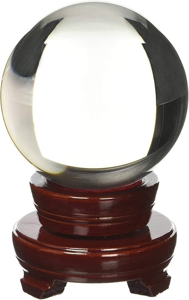 Glass Crystal Ball on Stand (Gazing Ball) 10cm