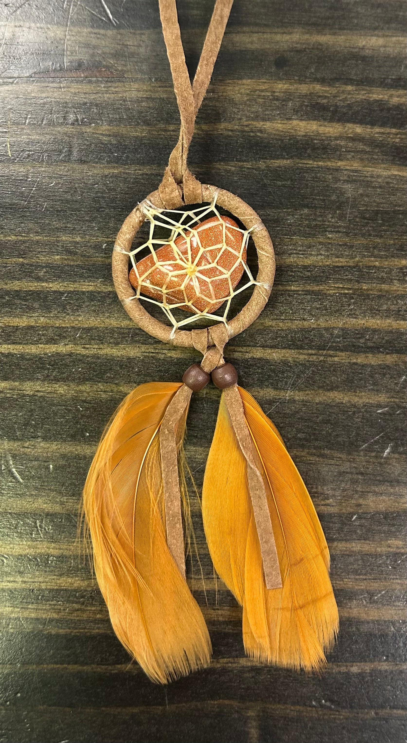 Dreamcatcher w/ Crystal 1.5” Brown - Lighten Up Shop