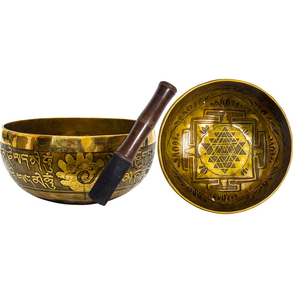 Hand Hammered Shree Yantra Singing Bowl 5”