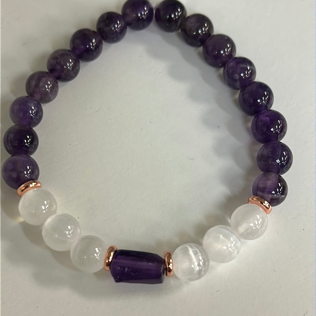 Amethyst Selenite Bracelet - Lighten Up Shop