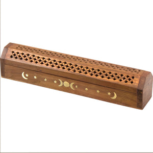 Wood Incense Holder - Moon & Stars