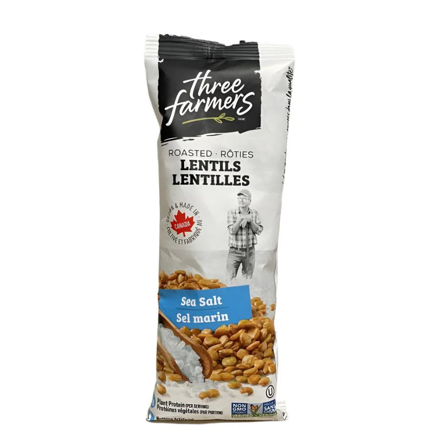 Three Farmers Sea Salt Roasted Lentils 40g - Lighten Up Shop