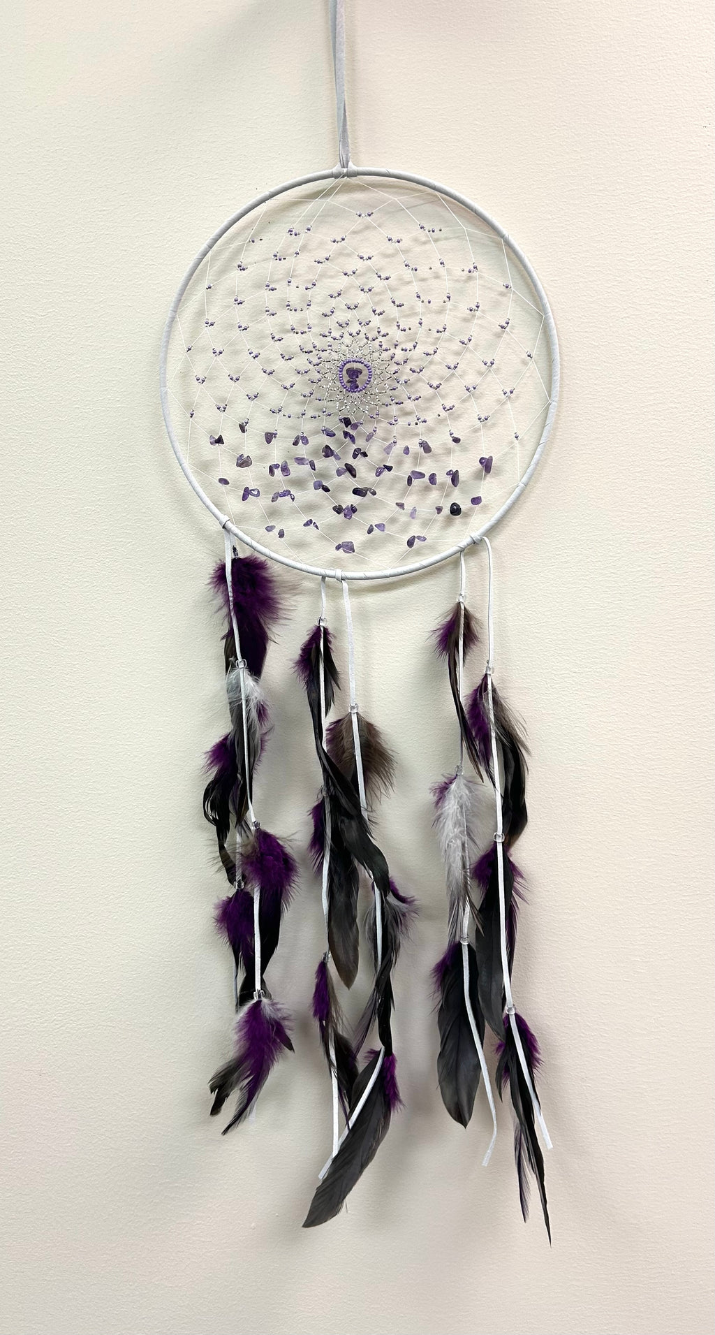 Beaded Dreamcatcher 9” - Purple - Lighten Up Shop