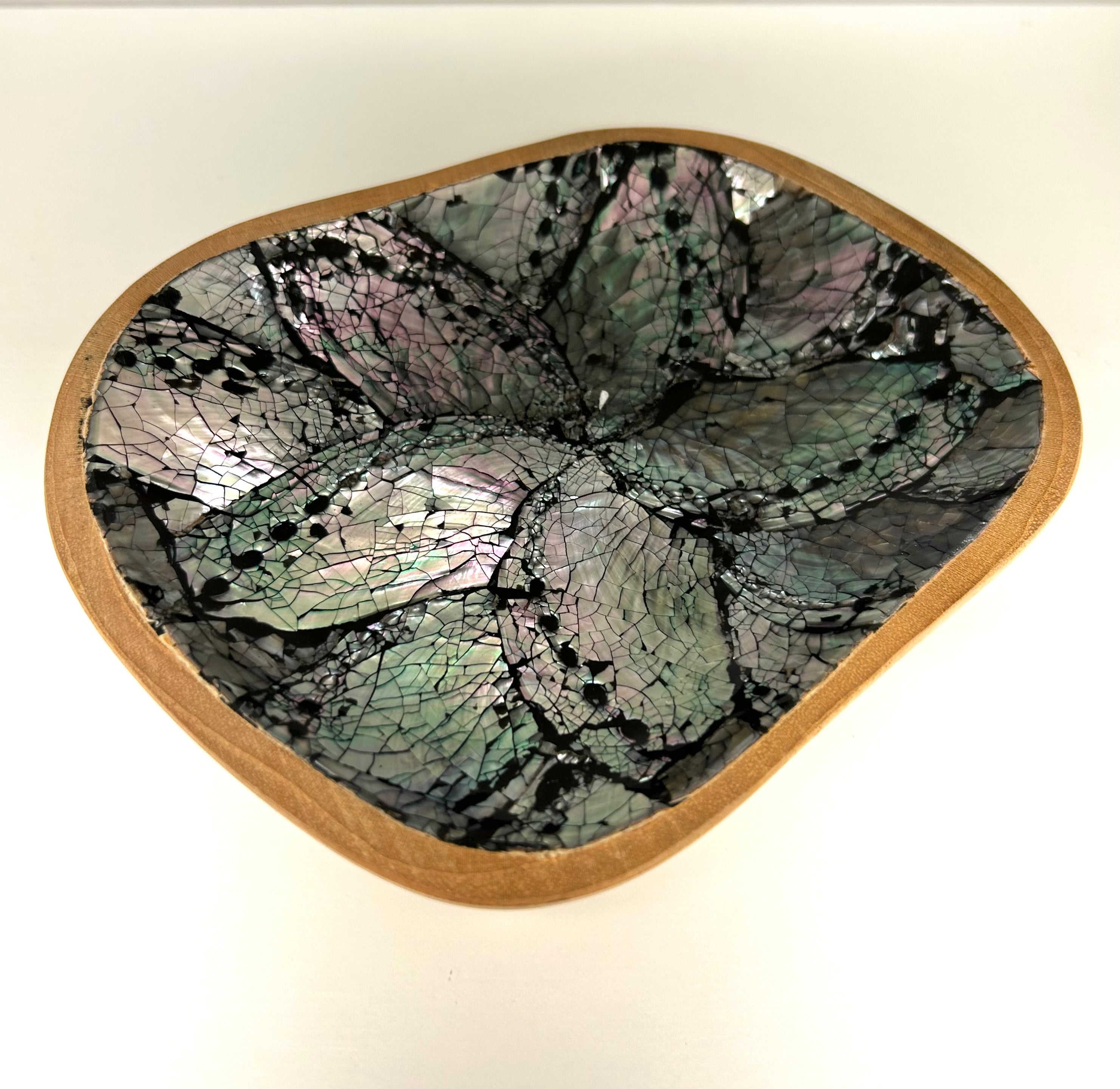 Abalone Shell and Wood Dish