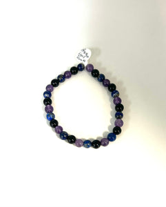 Amethyst, Lapis Lazuli, Tourmaline Bracelet