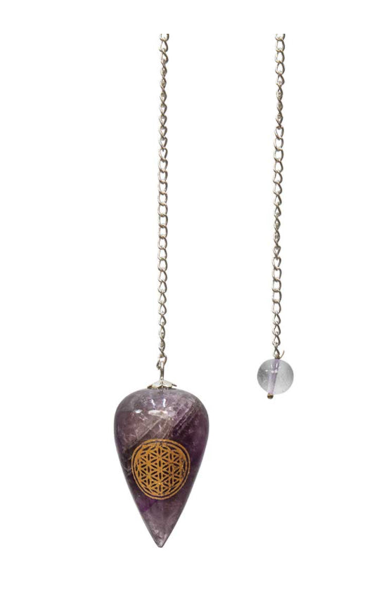 Amethyst Flower of Life Pendulum