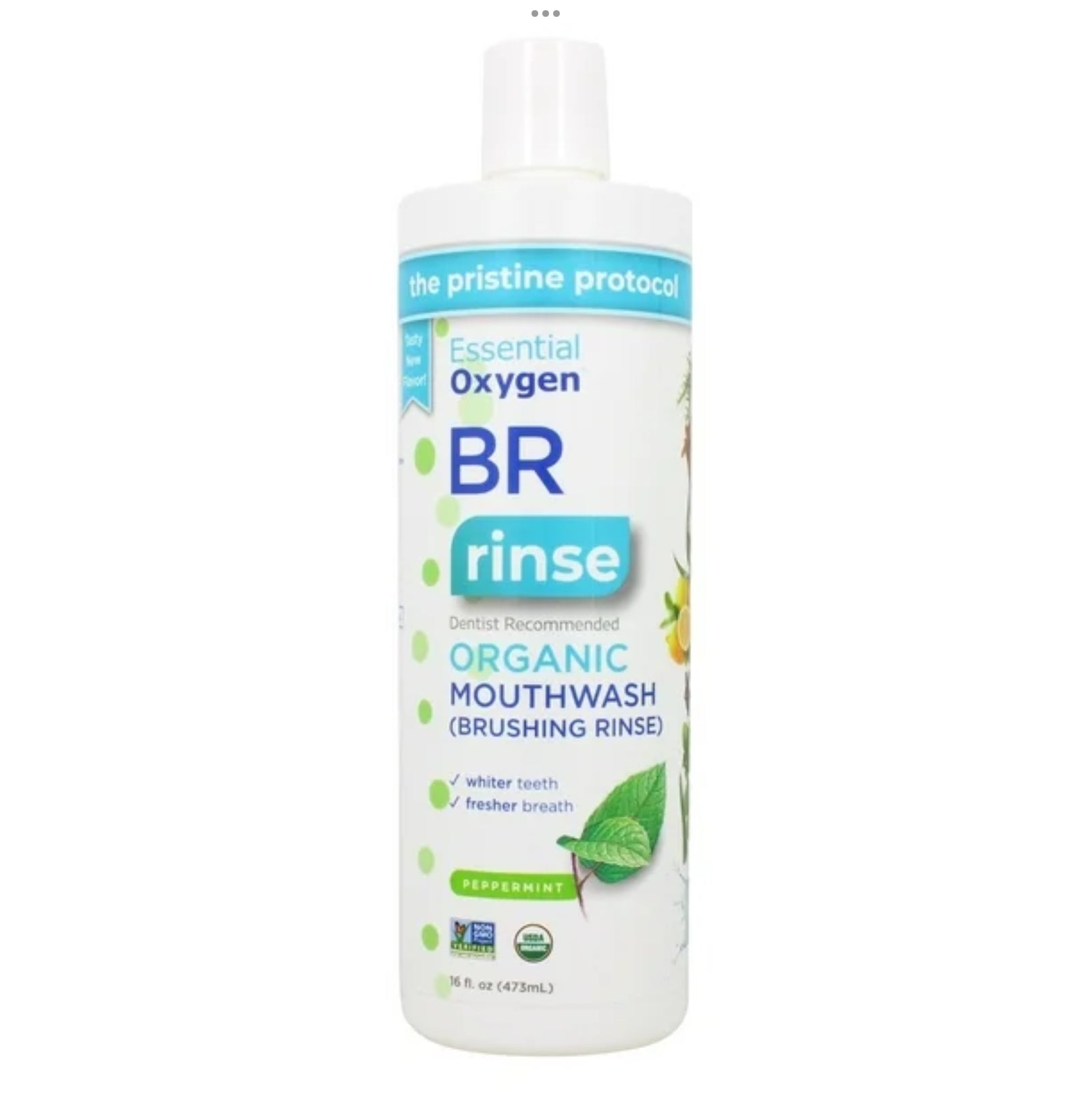 Essential Oxygen Organic Mouthwash - Peppermint 473ml - Lighten Up Shop