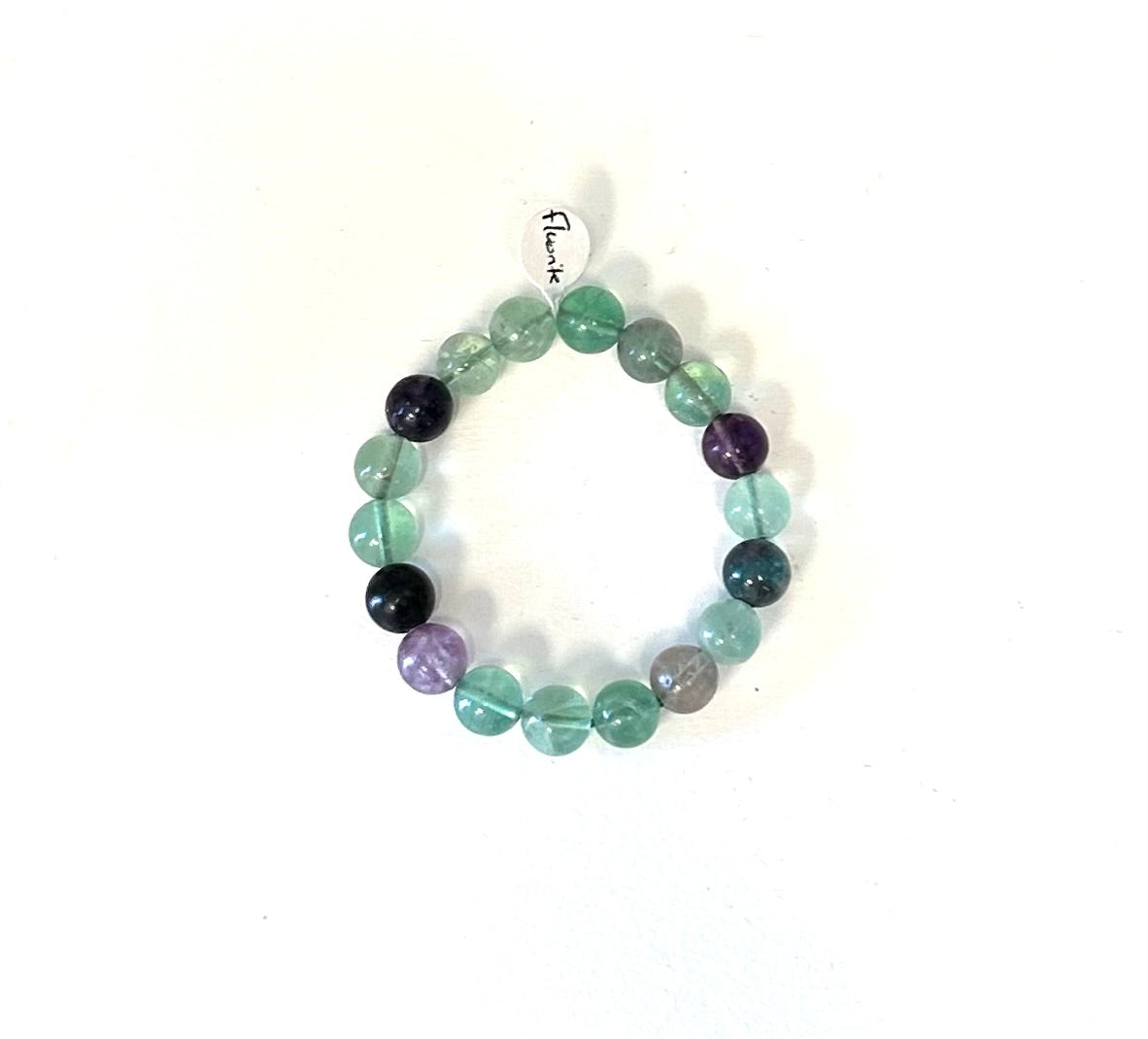 Fluorite 10mm/12mm Round Bead Bracelet