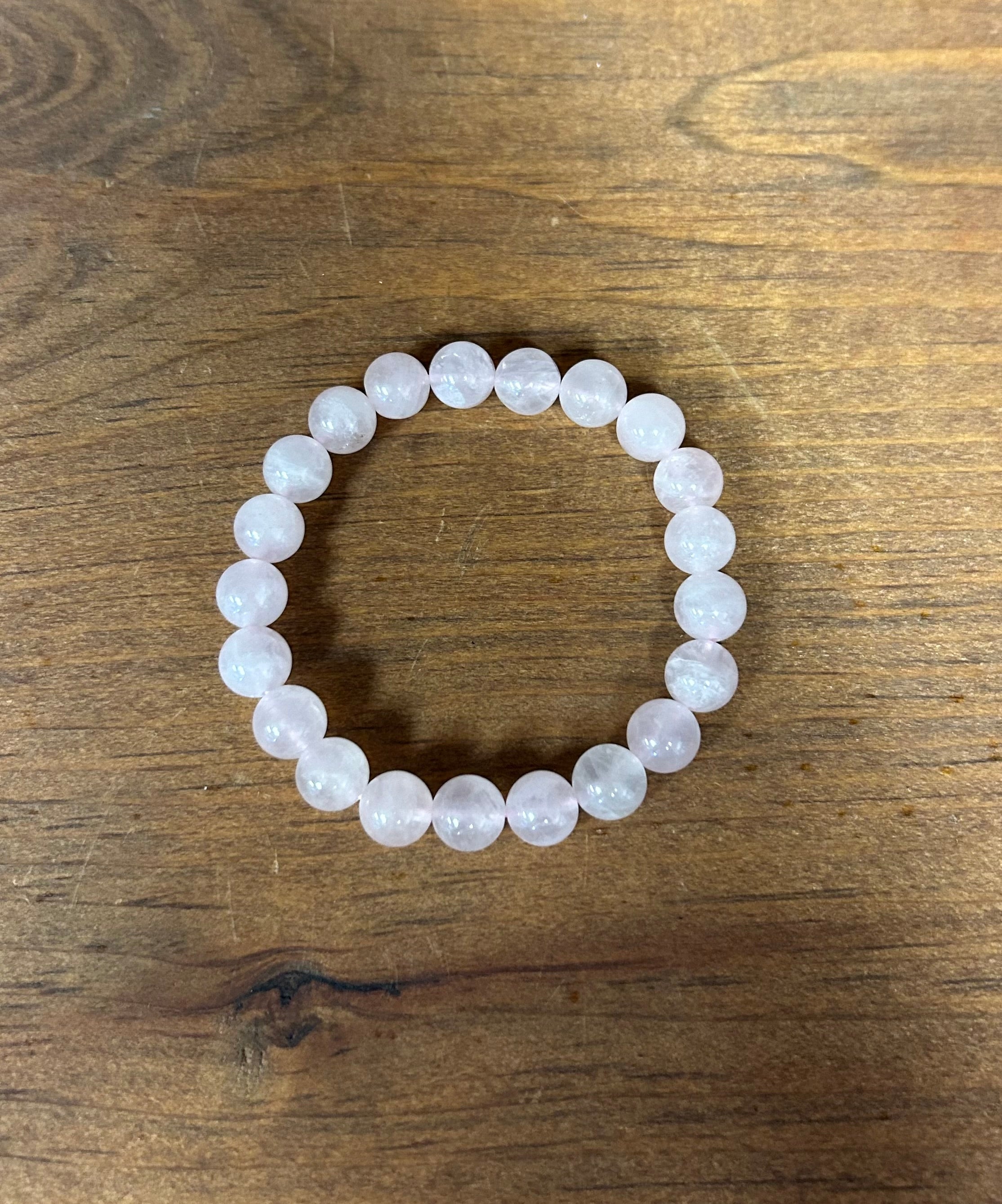 Rose Quartz Round Bead Bracelet