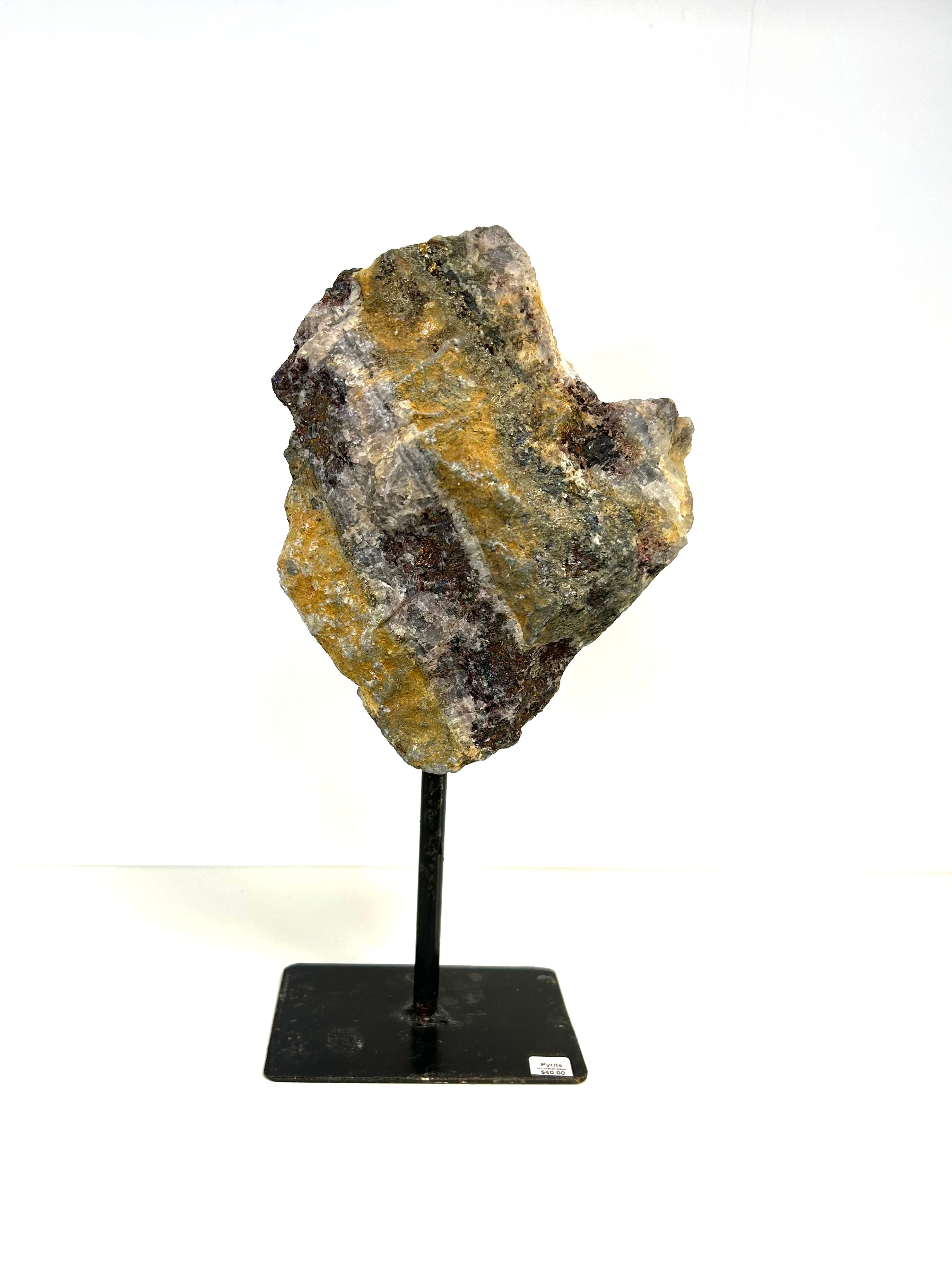 Pyrite on Metal Base