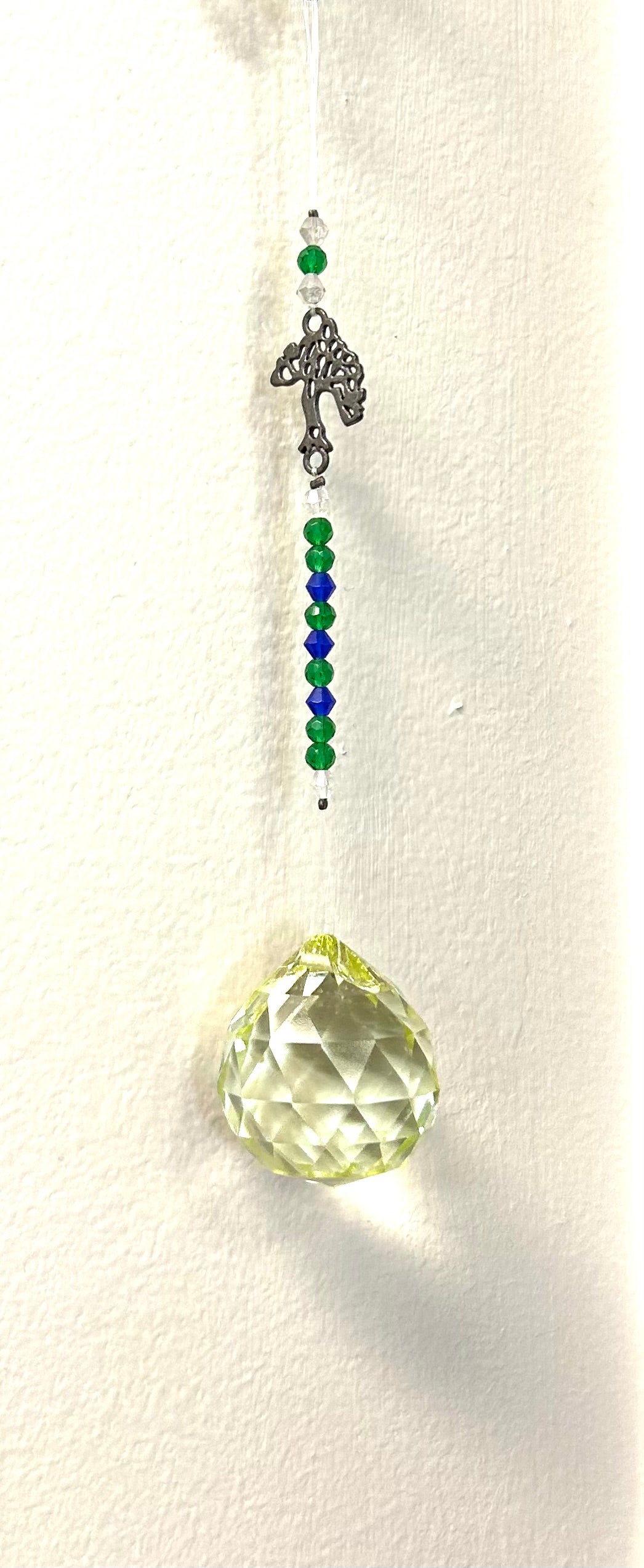 Tree of Life Suncatcher with Green Crystal Ball