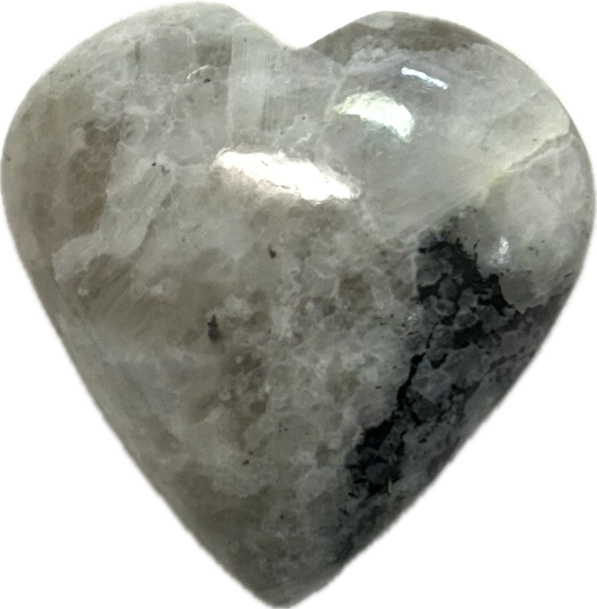 Rainbow Moonstone Heart 2” - Lighten Up Shop