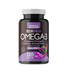 AquaOmega Omega-3 - 120 Chewable Softgels (Grape) - Lighten Up Shop