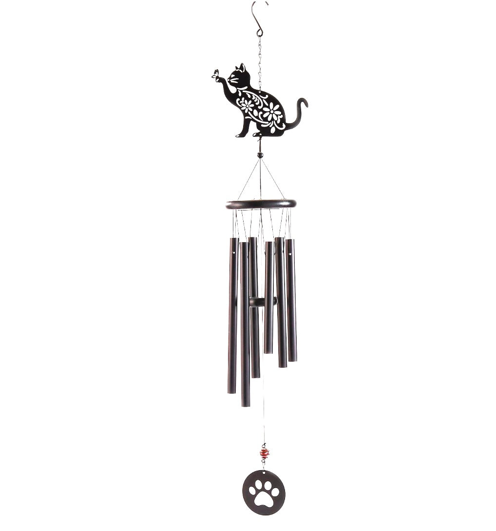 Black Cat Metal Windchime