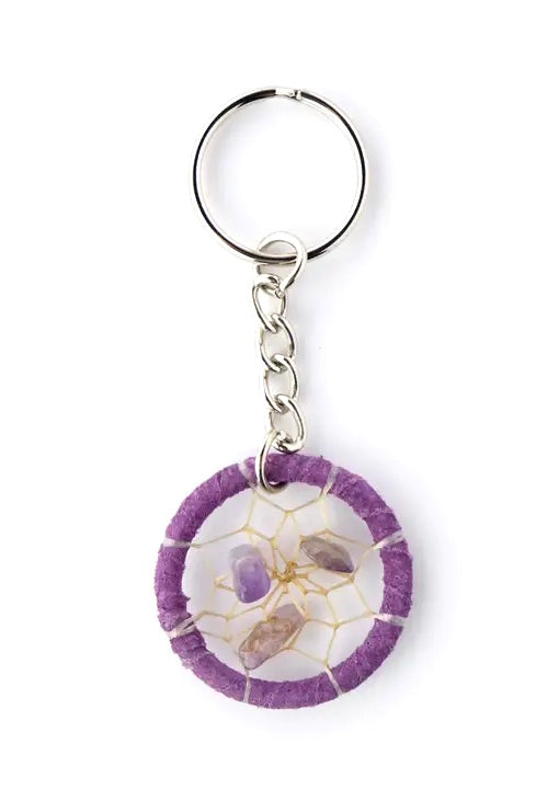 1.5” Dreamcatcher Keychain - Amethyst February