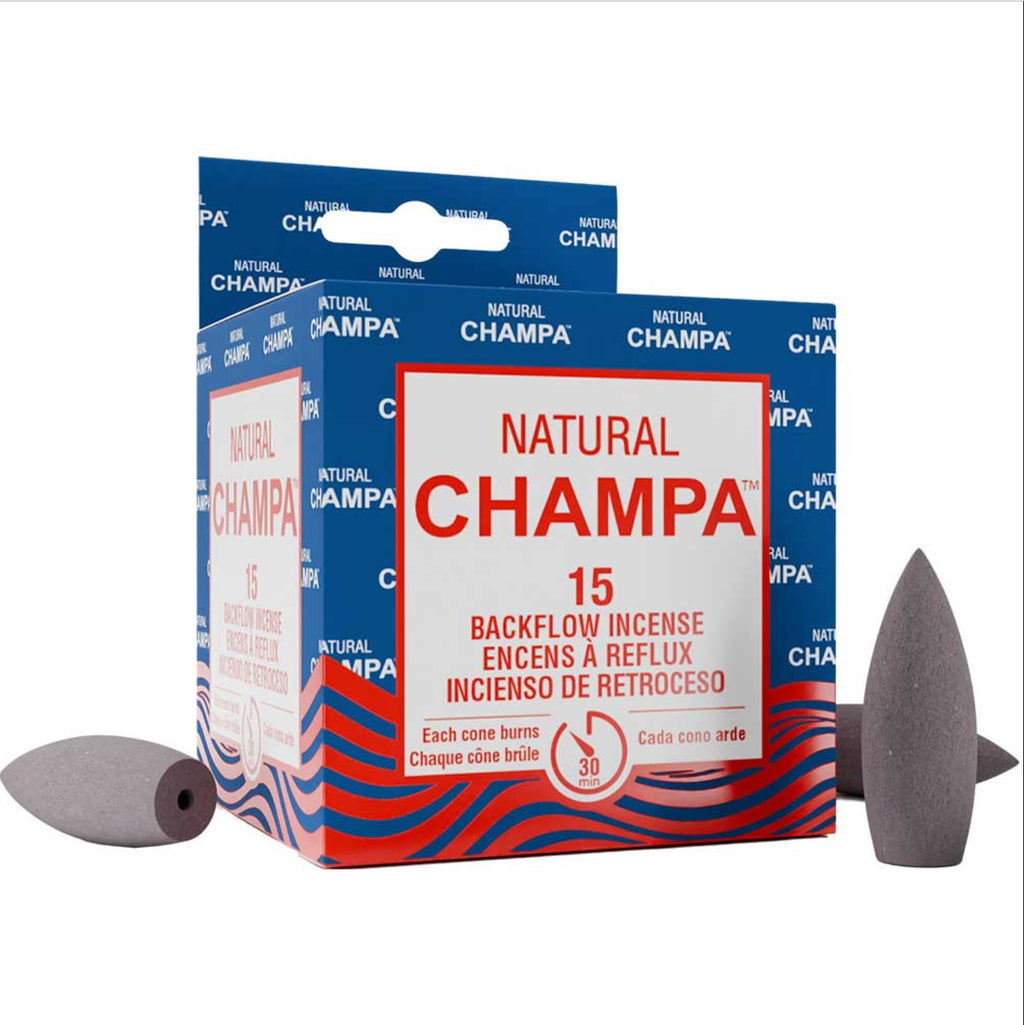 Natural Champa Backflow Incense Cones - Lighten Up Shop