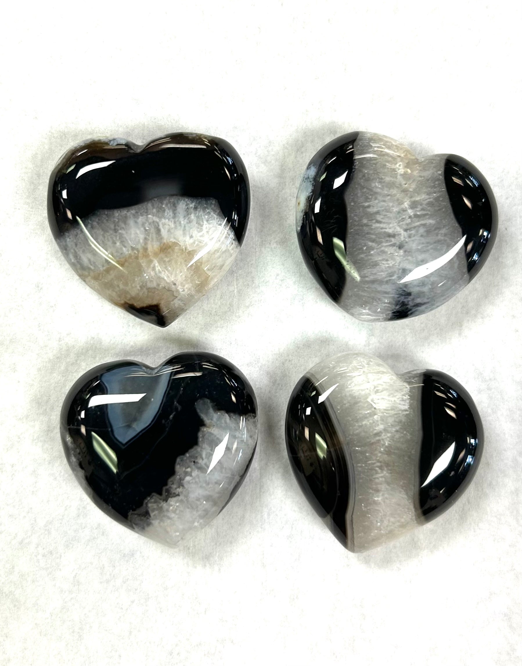 Black Sardonyx Jasper Heart 1.25”