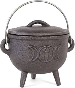 Cast Iron Cauldron Triple Moon 6”