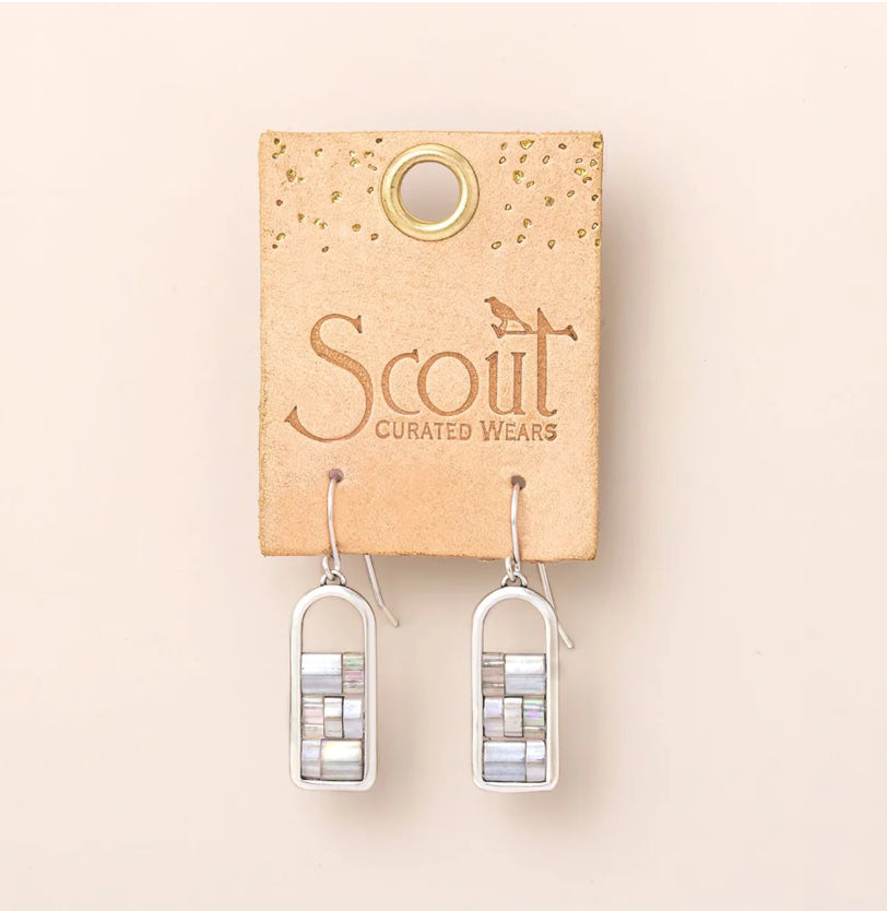 Good Karma Miyuki Frame Earring - Frost/Silver - Lighten Up Shop