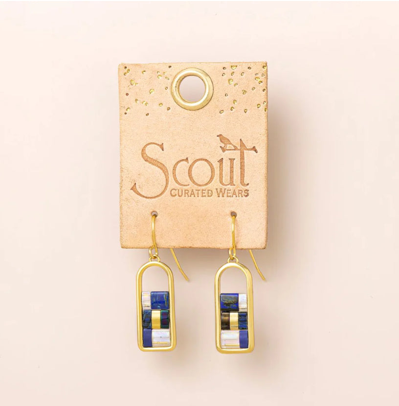Good Karma Miyuki Frame Earring - Indigo/Gold - Lighten Up Shop