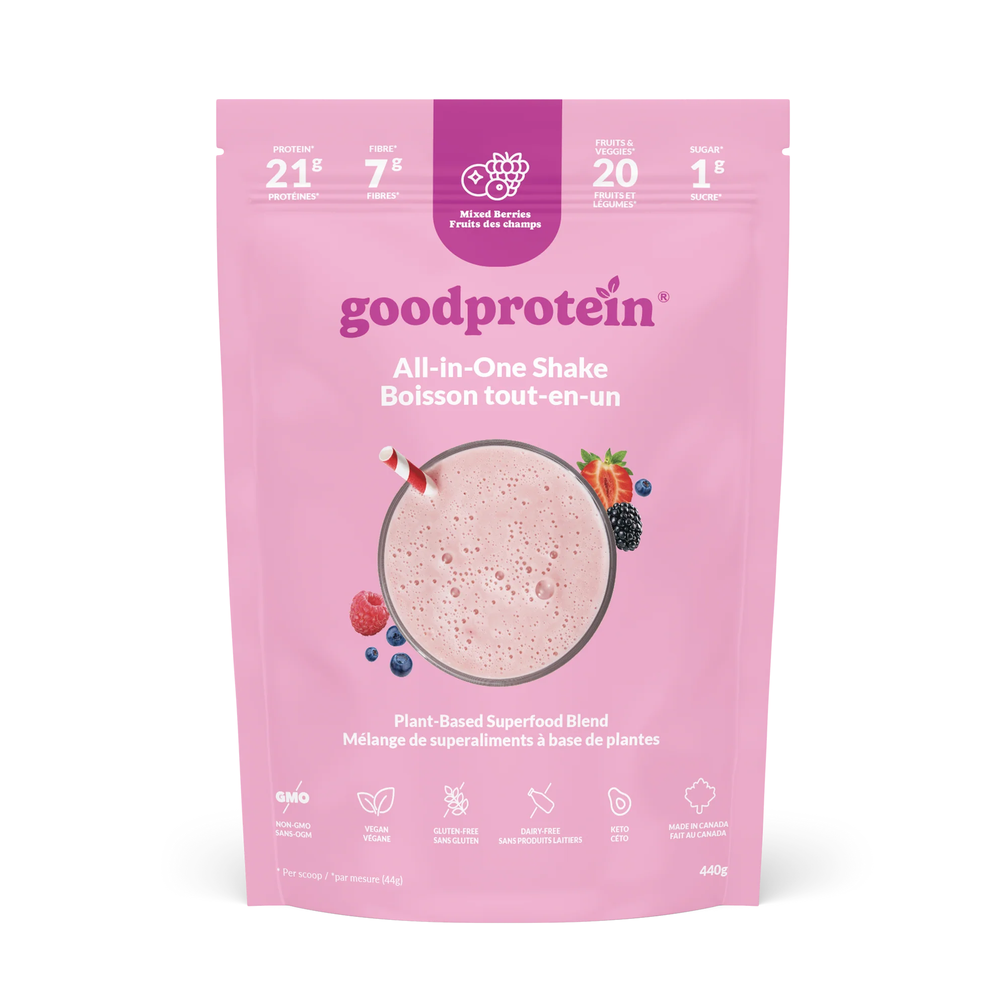 Good Protein Mixed Berries All-In-One Shake 440g - Lighten Up Shop