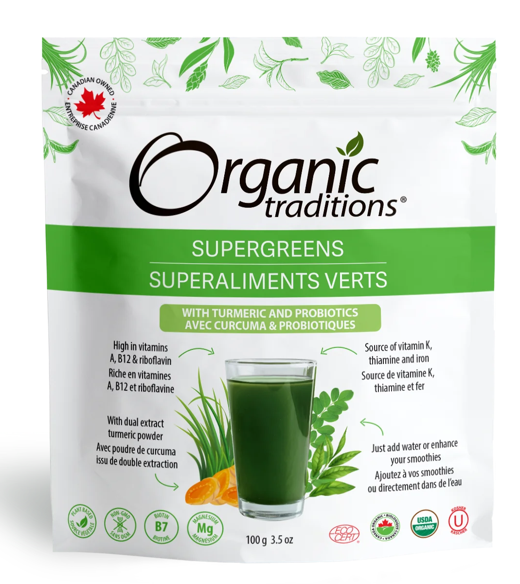 Organic Traditions Supergreens  100g - Lighten Up Shop