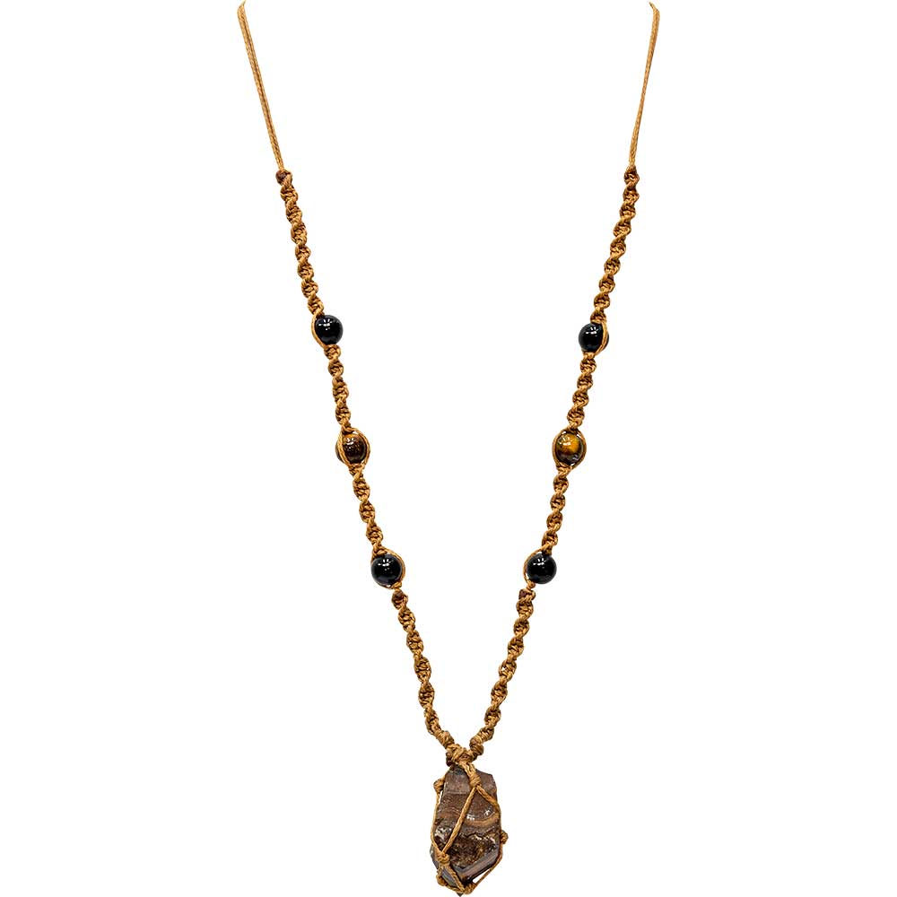 Tiger’ Eye Hippie Necklace - Lighten Up Shop