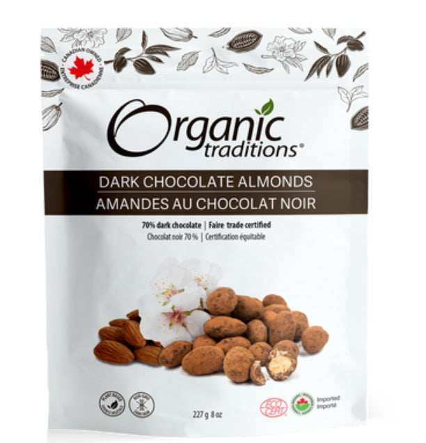 Organic Traditions Dark Chocolate Almonds 227g
