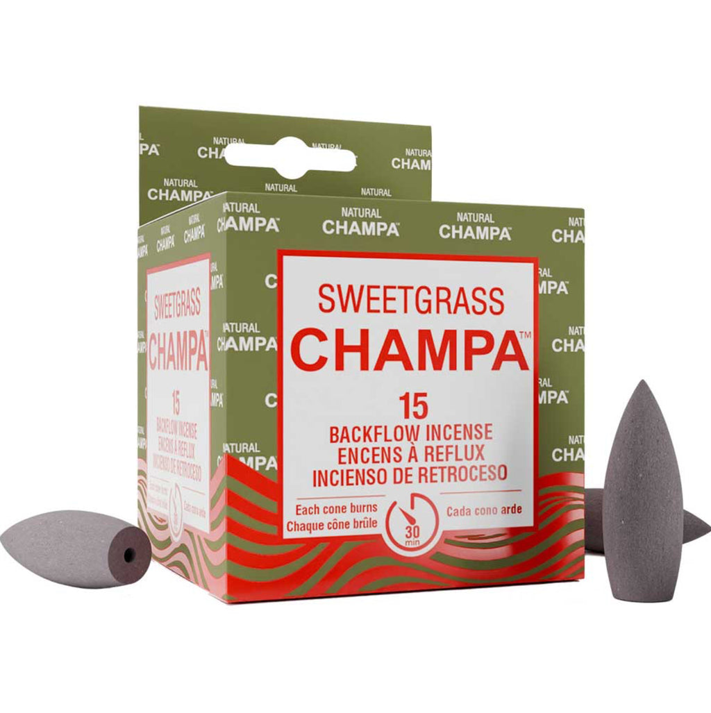 Sweetgrass Champa Backflow Incense Cones - Lighten Up Shop
