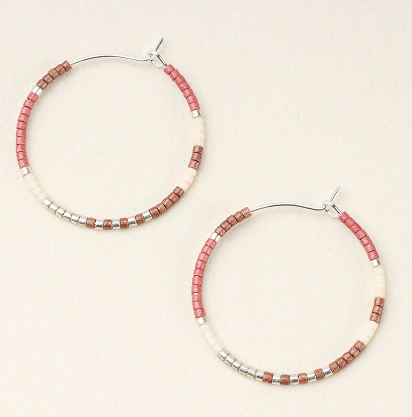 Chromacolor Miyuki Small Hoop Earring - Blush Multi/Silver - Lighten Up Shop