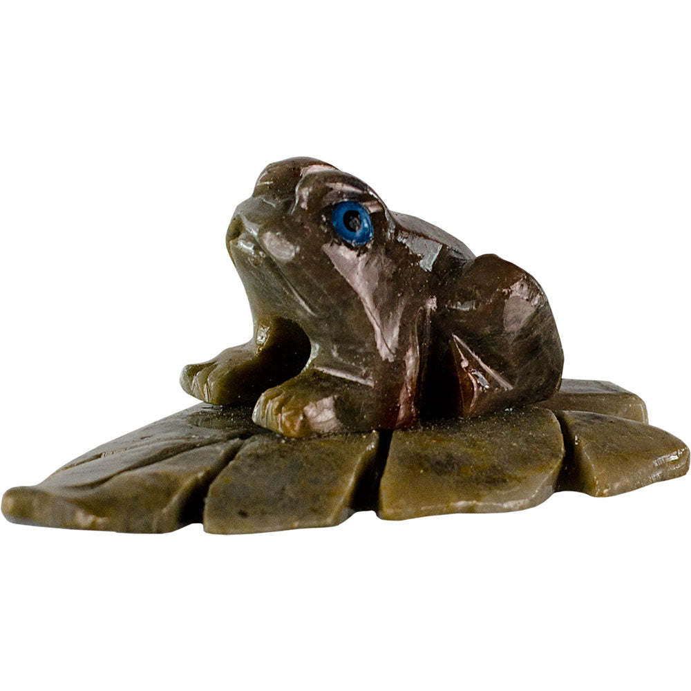 Dolomite Frog on Leaf 1.25” - Lighten Up Shop