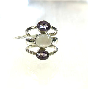 Amethyst/Moonstone Ring ($78) - Lighten Up Shop