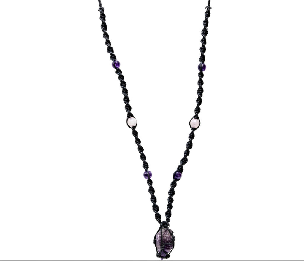 Amethyst Hippie Necklace - Lighten Up Shop