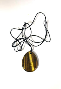 Tiger’s Eye Flat Pendant Necklace - Lighten Up Shop