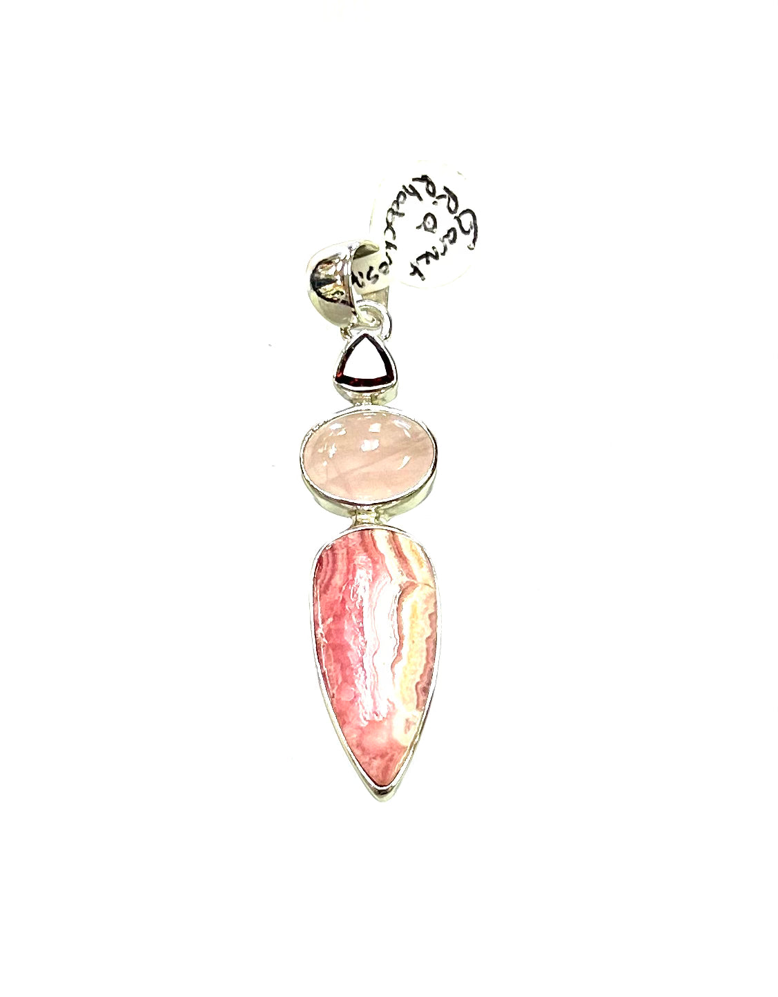 Garnet/Rose Quartz/Rhodochrosite Pendant - Lighten Up Shop