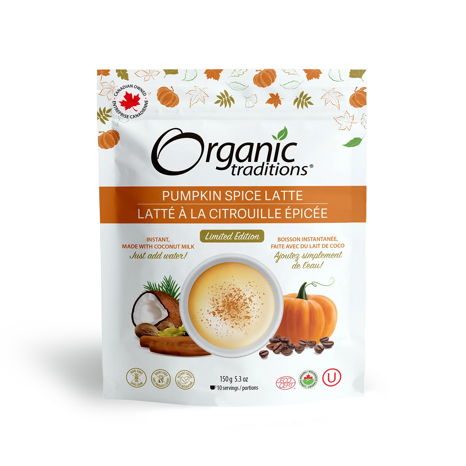 Organic Traditions Pumpkin Spice Latte 150g - Lighten Up Shop