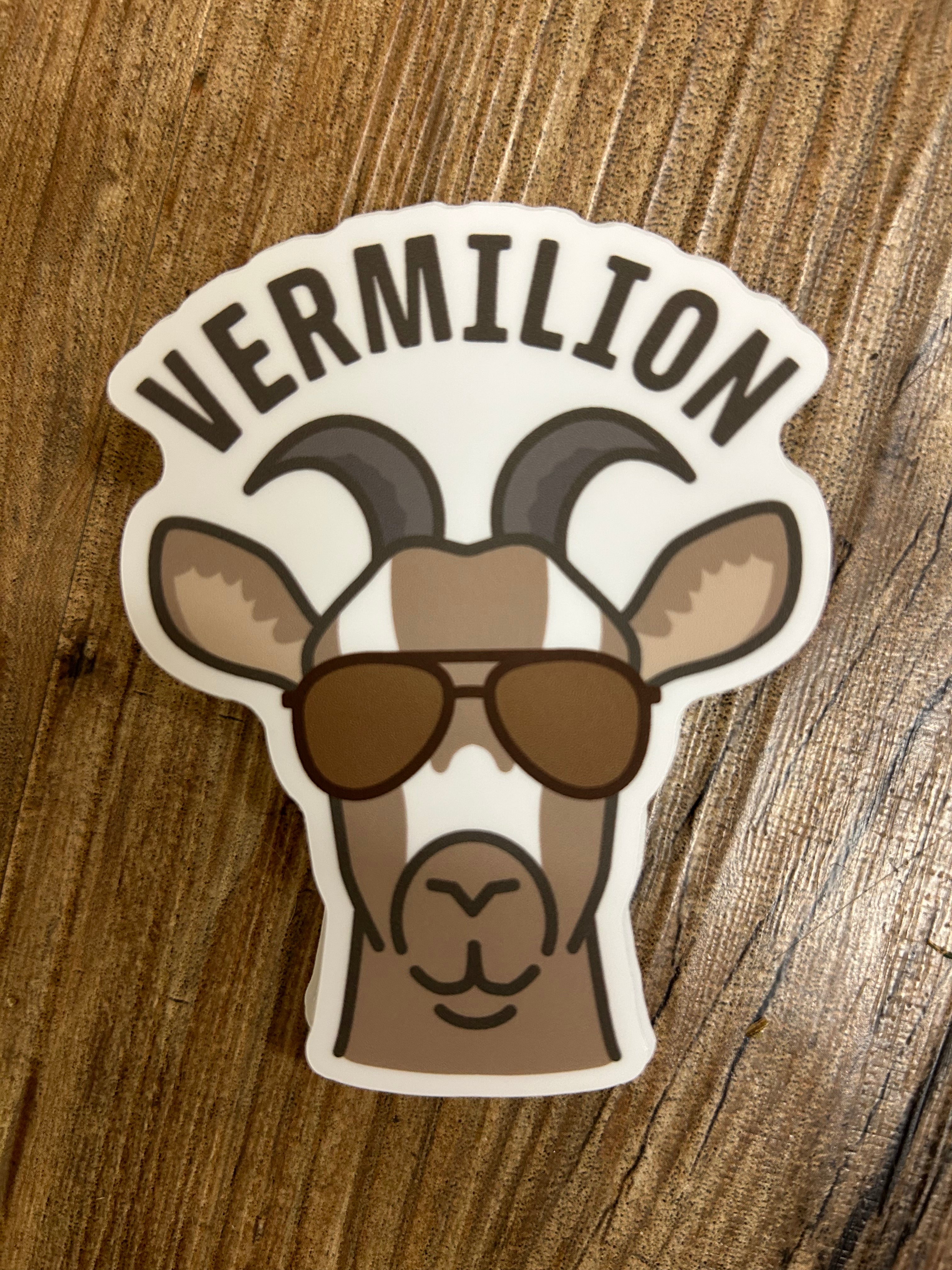 Sunglasses Goat Vermilion Sticker - Lighten Up Shop