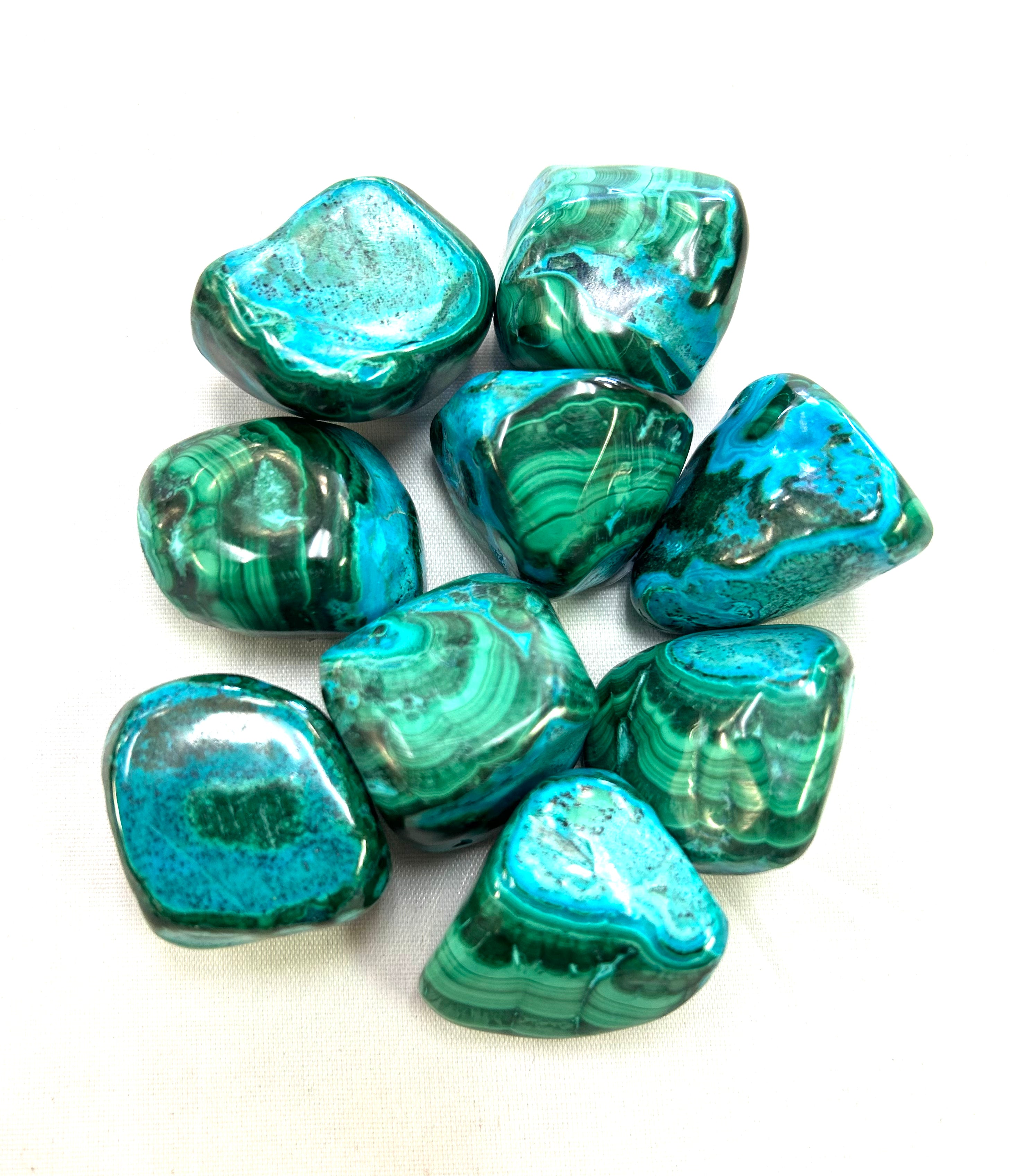 Malachite & Chrysocolla Loose Tumbled - Lighten Up Shop