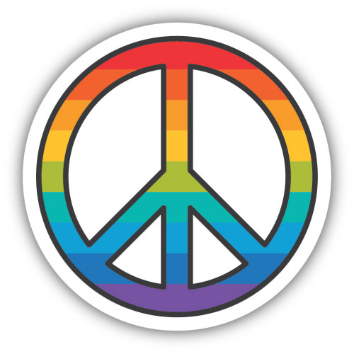 Rainbow Peace Symbol Sticker - Lighten Up Shop