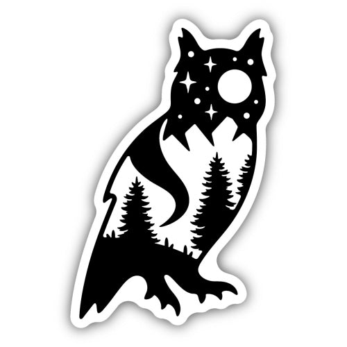 Owl Scene Sticker - Lighten Up Shop