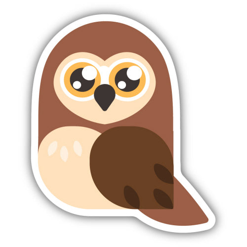 Cartoony Owl Sticker - Lighten Up Shop