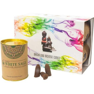 White Sage Backflow Incense Cones - Lighten Up Shop