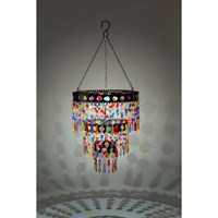 Beaded Three Tier Solar Powered Mini Chandelier - Lighten Up Shop