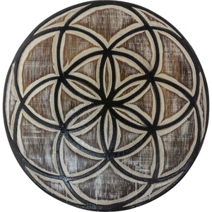 Seed of Life Wood Plaque and Crystal Grid - Lighten Up Shop