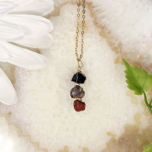 Red Jasper Smoky Quartz Tourmaline Necklace - Lighten Up Shop