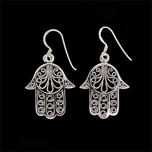 Hamsa Filigree Dangle Earrings - Lighten Up Shop