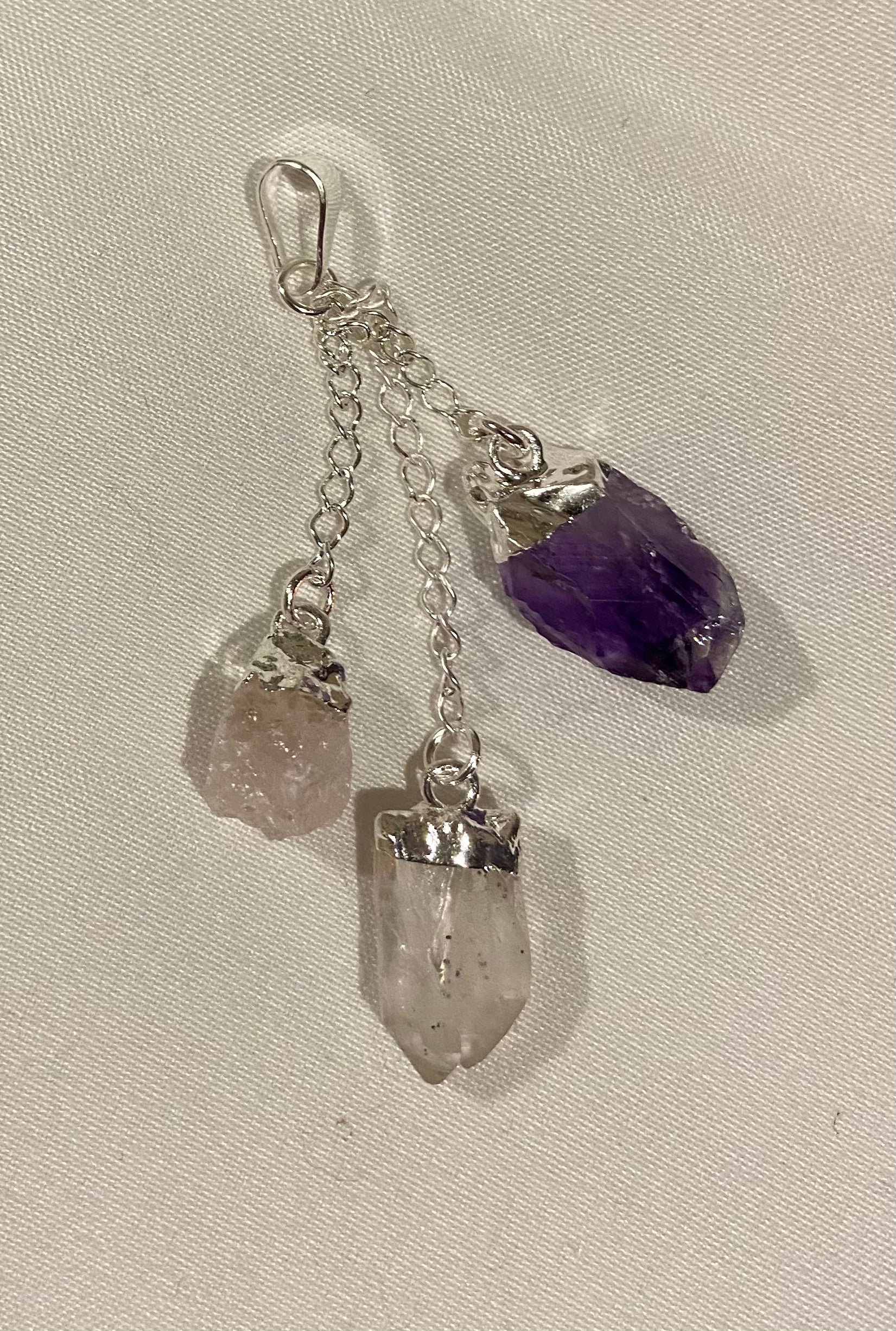 Clearing Pendant Amethyst, Quartz, and Rose Quartz - Lighten Up Shop