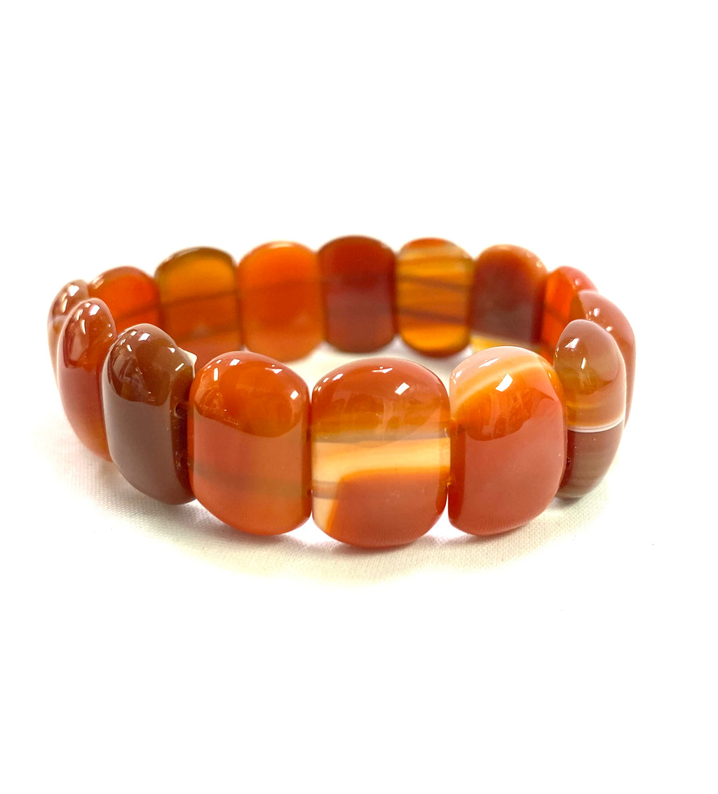 Carnelian Flat Bead Bracelet - Lighten Up Shop