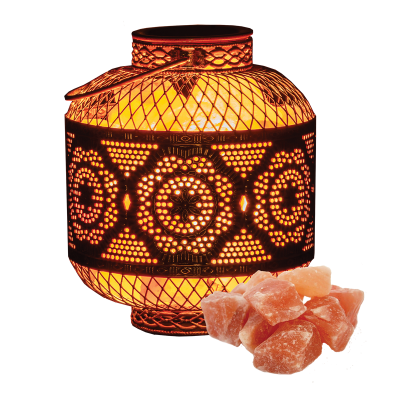 Mumbai Himalayan Salt Lamp with Plate for Essential Oils - Lighten Up Shop